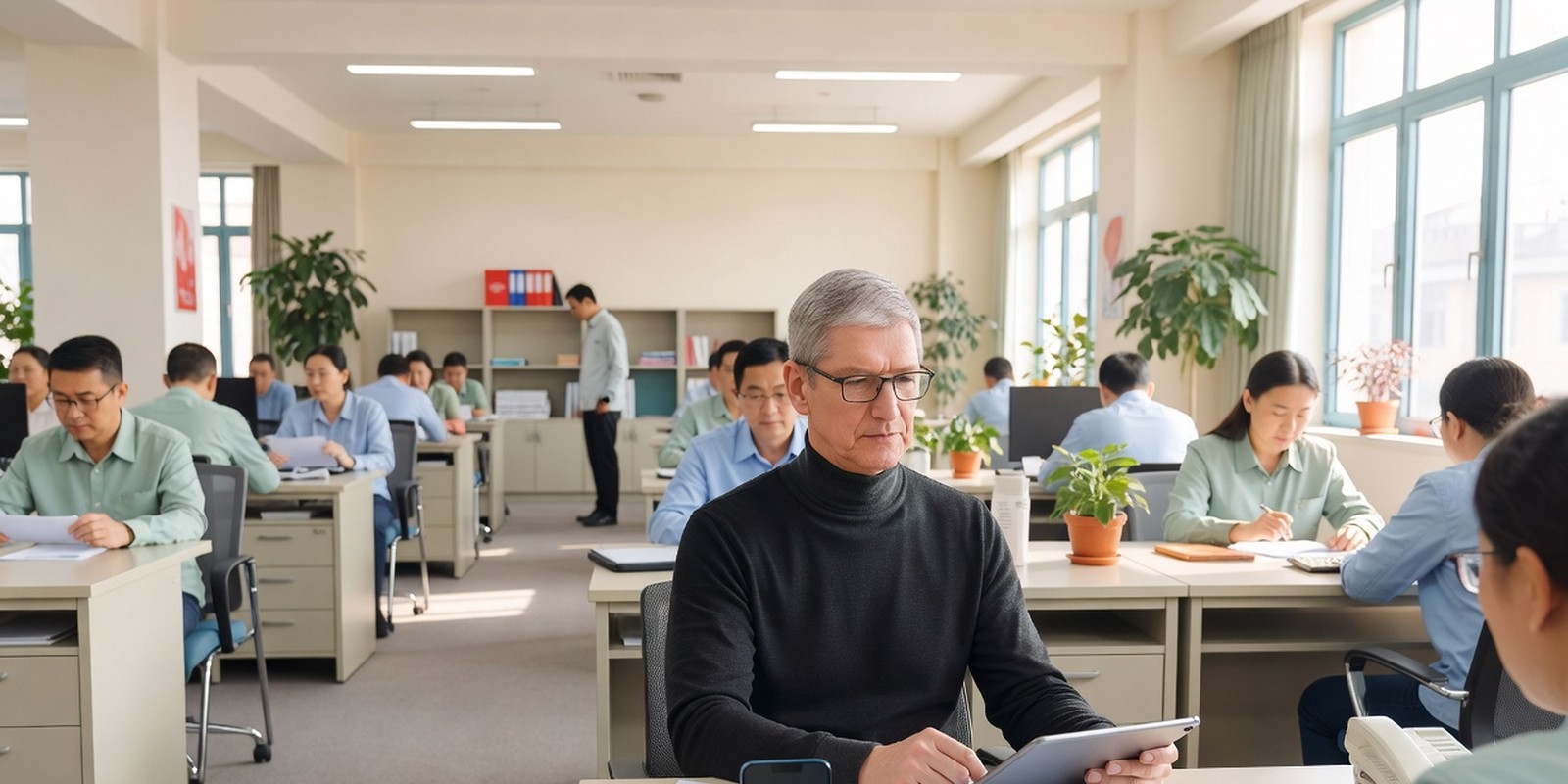 Apple Trained a China Model With Alibaba — Tech satirical illustration · MEDIUM tier · Roast Station editorial