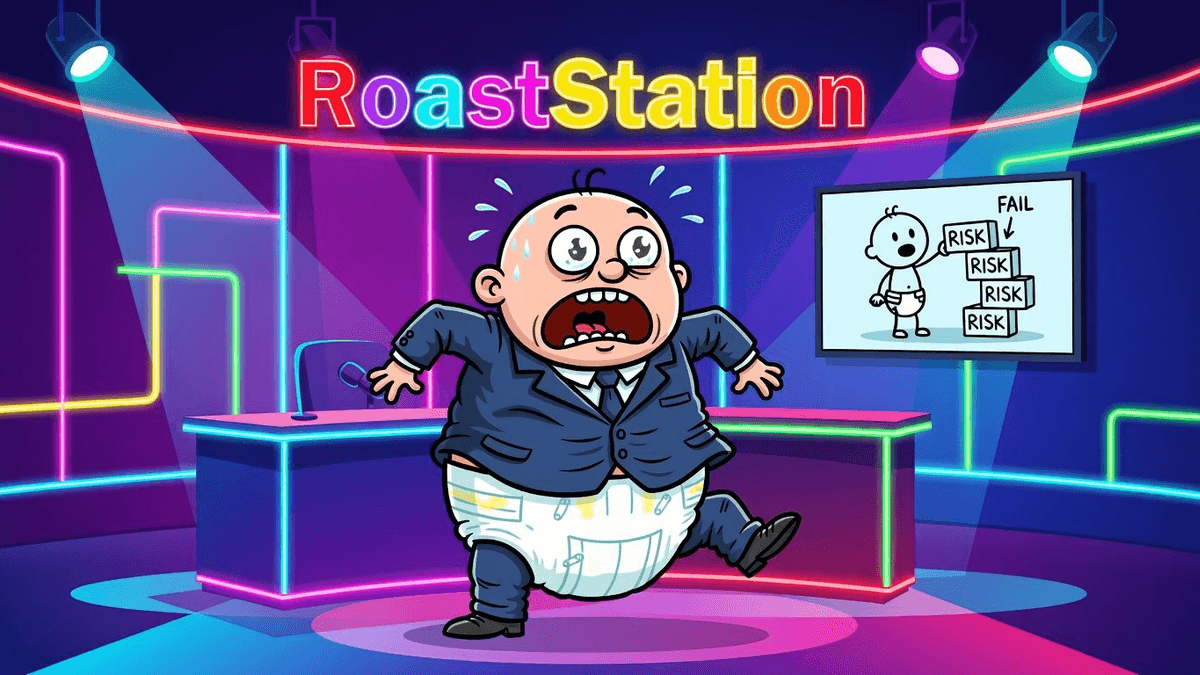 ASX Risk Practices: Still in Diapers — Finance satirical illustration · SPICY tier · Roast Station editorial
