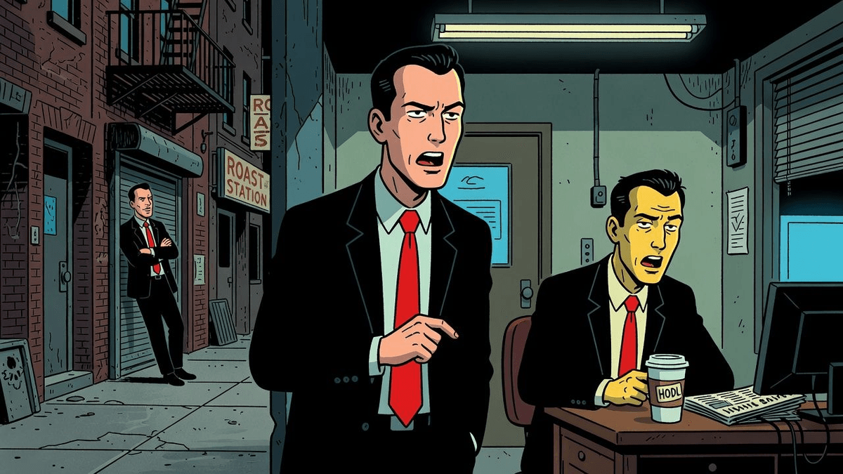 Bitcoin's $235B Crash Hides the Crypto Pivot No One Wants — Finance satirical illustration · SPICY tier · Roast Station editorial