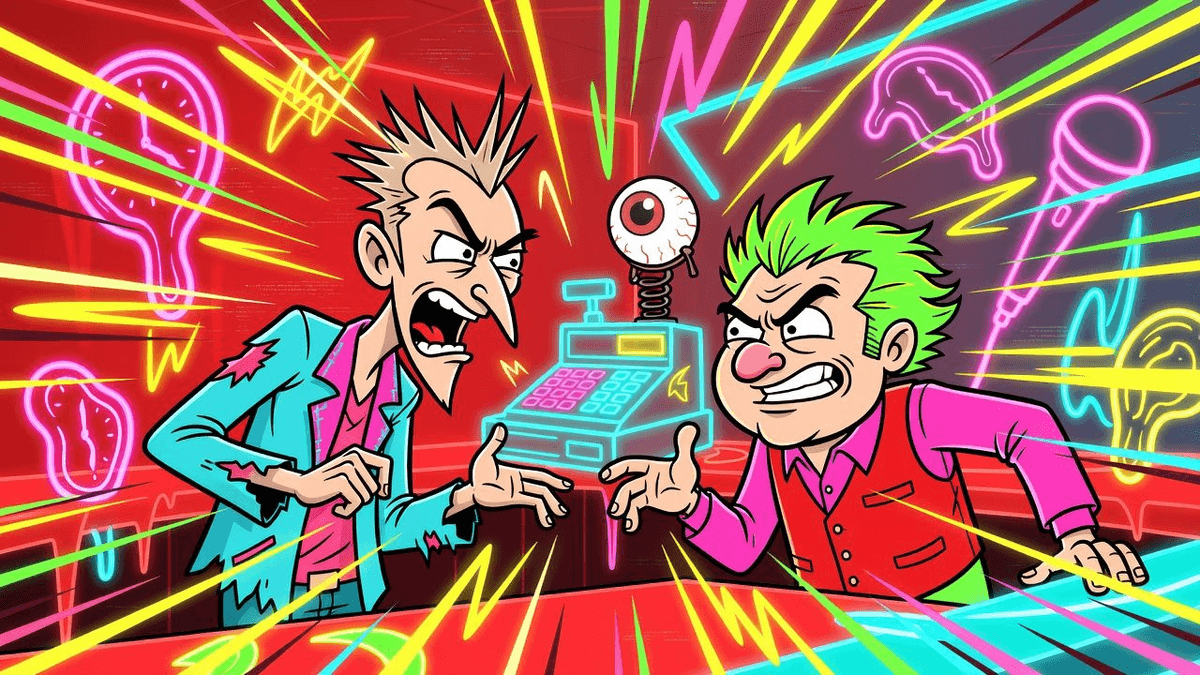 Blink's Six-Piece Bundle: Discounted Eyes on Everything — Tech satirical illustration · SPICY tier · Roast Station editorial