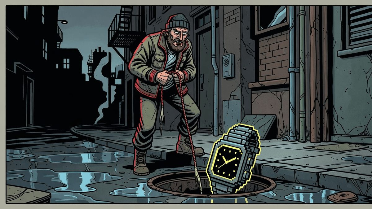 Borderlands Creator Drags Pixel Watch From the Deep — Tech satirical illustration · SPICY tier · Roast Station editorial