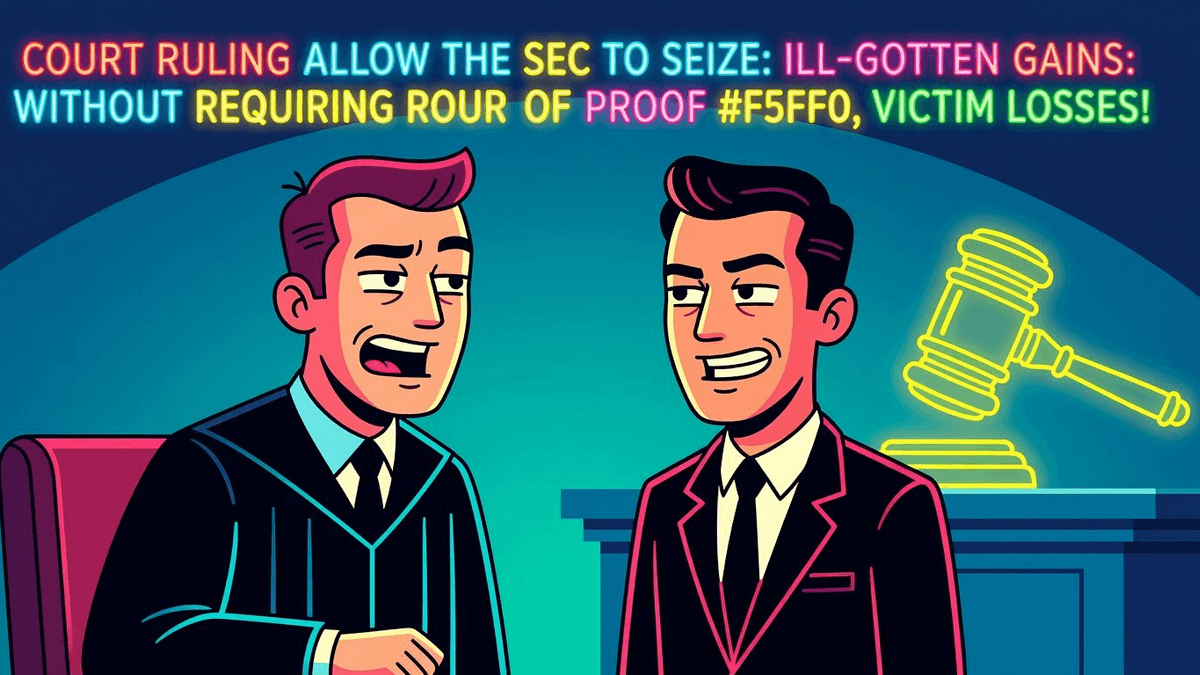 Court Lets SEC Grab Ill-Gotten Gains Without Victim Loss — Finance satirical illustration · MEDIUM tier · Roast Station editorial