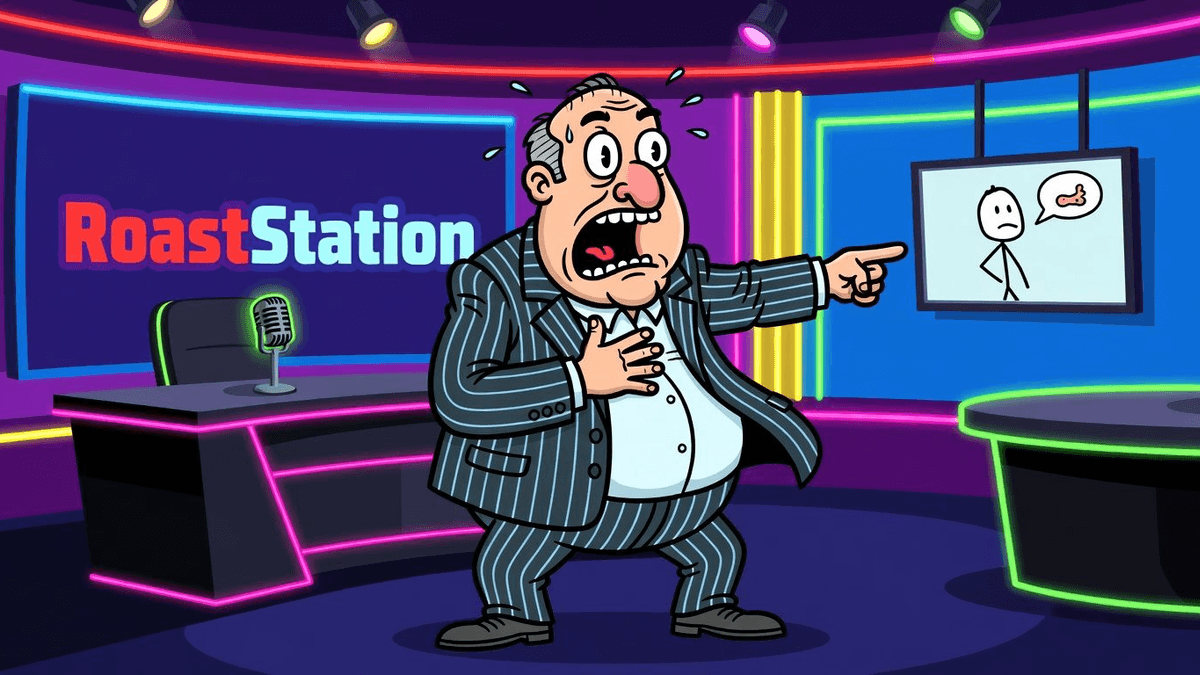 Director's Hot Tip: 'Suck In Your Gut, Star!' — Entertainment satirical illustration · SPICY tier · Roast Station editorial
