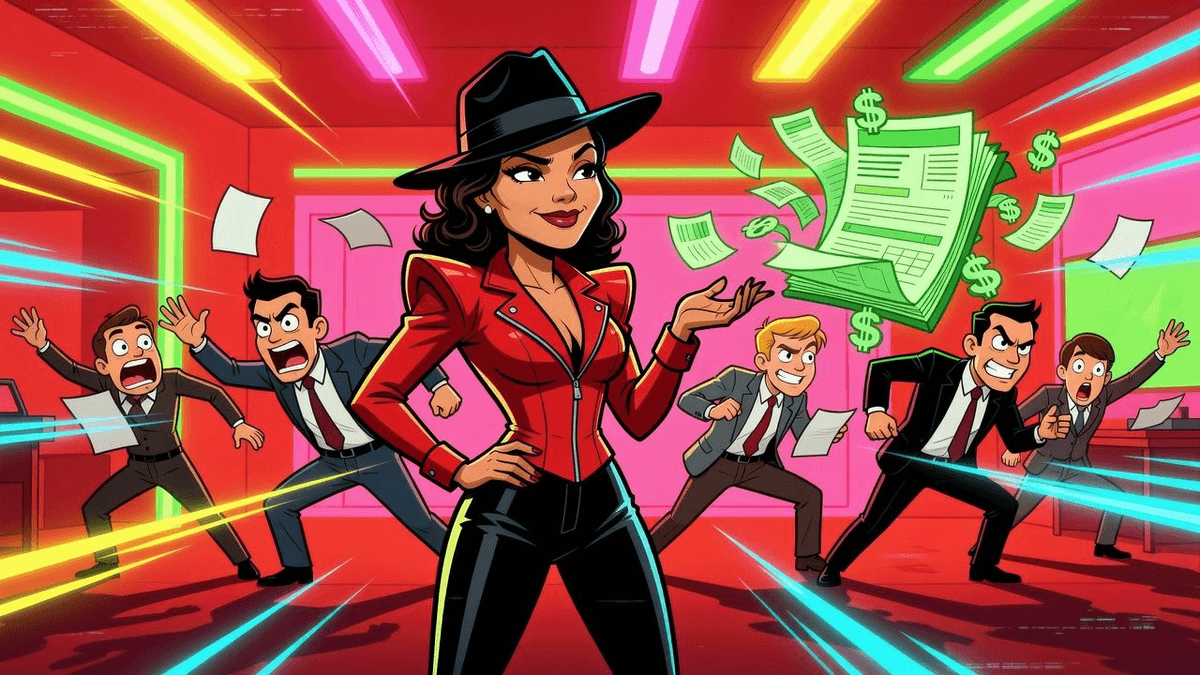 Janet Jackson's Michael outfit audit: tribute or tax write-off? — Celebrities satirical illustration by Roast Station