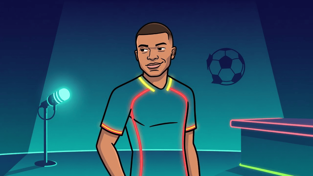 Mbappé Spins 'Play Ugly' As Bold New Strategy — Sports satirical illustration by Roast Station