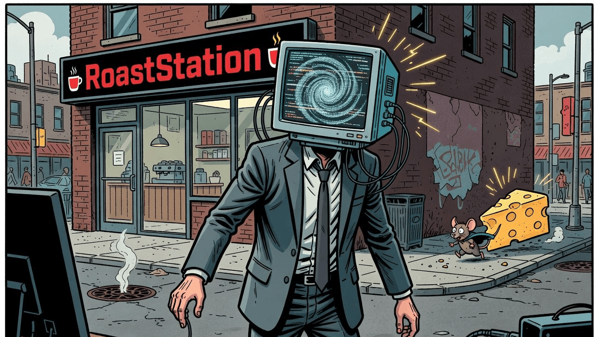 Meta's AI Wants to Jack Your Mouse — Tech satirical illustration · SPICY tier · Roast Station editorial