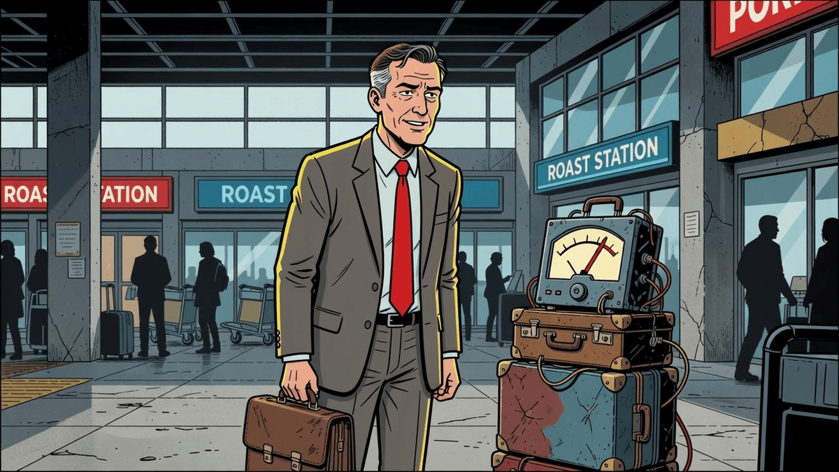 Mexico City's Airport Ego Meter Just Hit Critical Delusion — World satirical illustration · SPICY tier · Roast Station editorial
