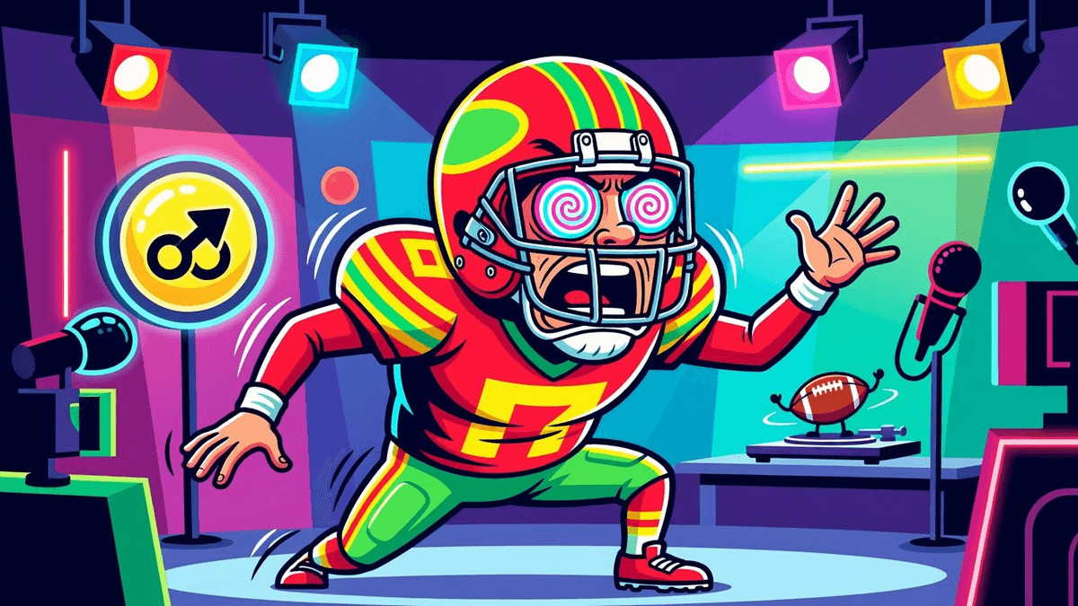 NFL Highlights: Football's Infinite Replay Button — Sports satirical illustration · MEDIUM tier · Roast Station editorial