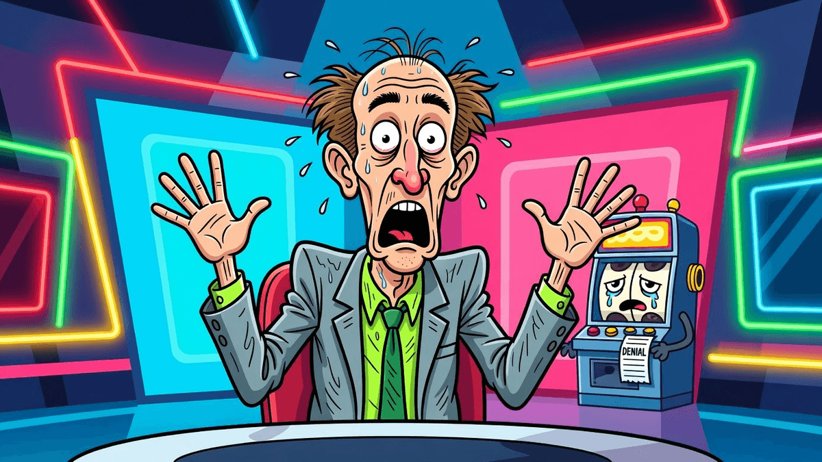 Sports Betting Odds: Gambling's Daily Dose of Denial — Sports satirical illustration · SPICY tier · Roast Station editorial