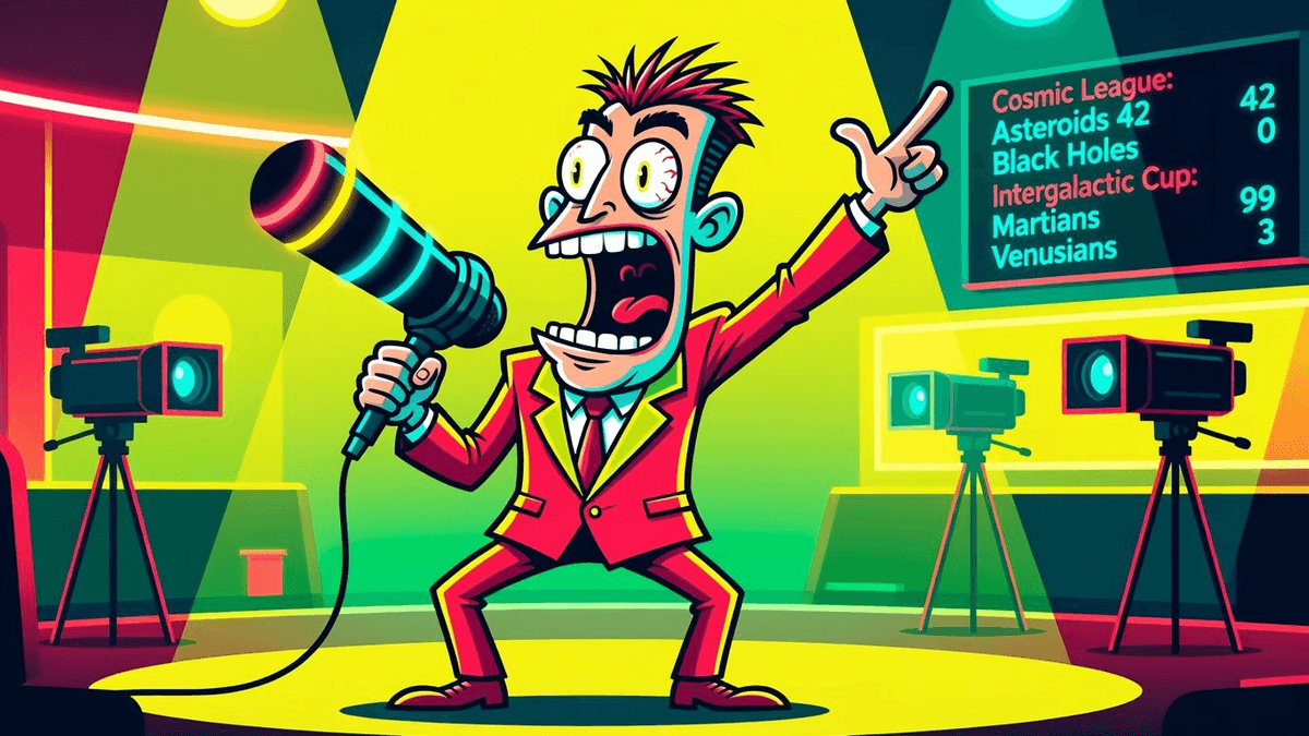 Sports Scores Trend: Games Actually Happened! — Sports satirical illustration · MEDIUM tier · Roast Station editorial