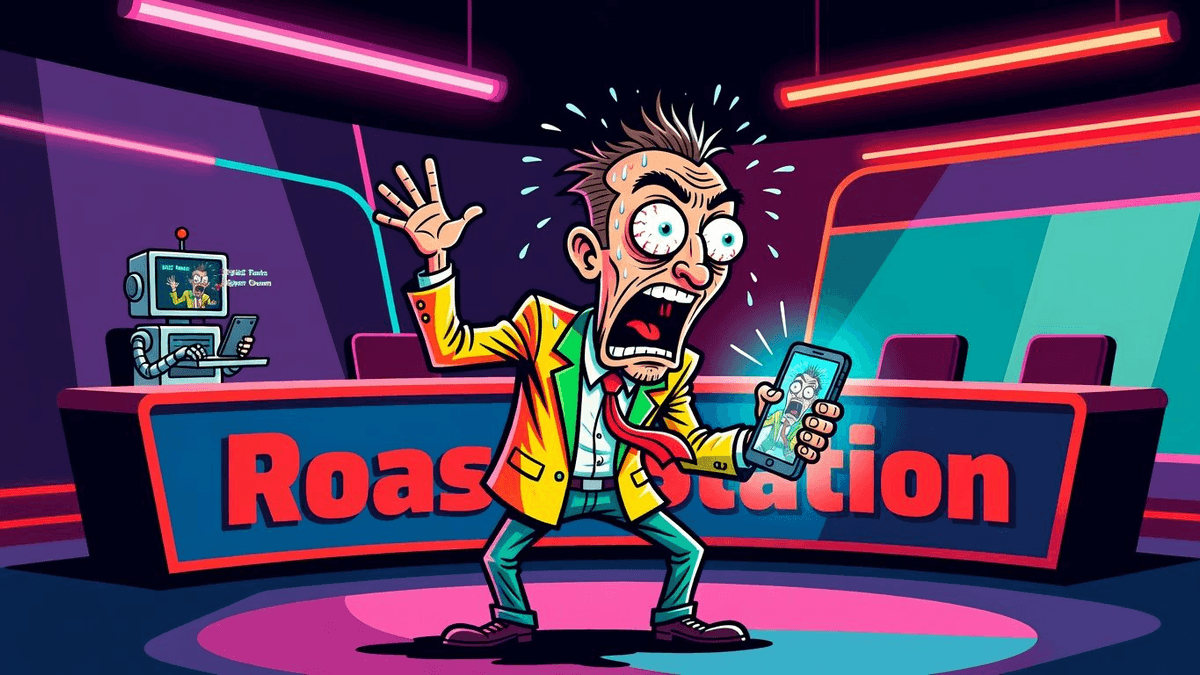 Techmeme Serves IRGC Rants & Big Tech Cyber Doomscroll — Tech satirical illustration · SPICY tier · Roast Station editorial