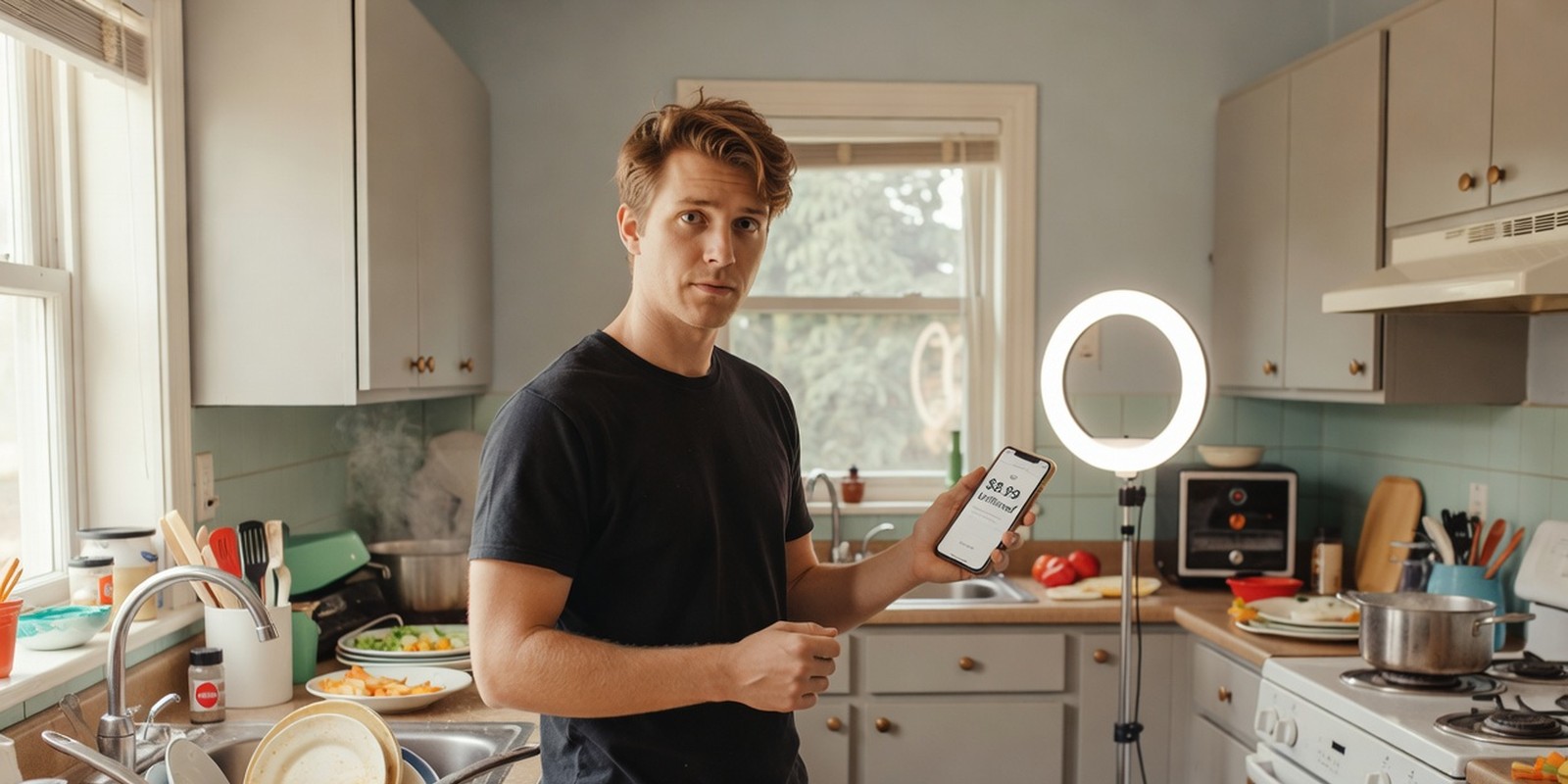 The Authenticity App Charged for Being Real — Celebrities satirical illustration · MEDIUM tier · Roast Station editorial