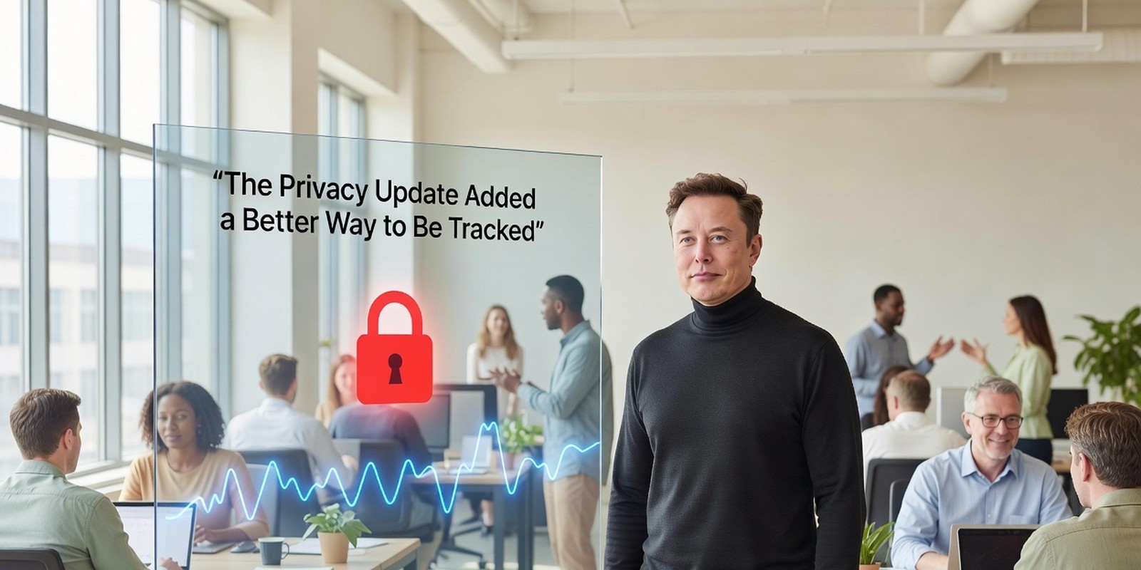 The Privacy Update Added a Better Way to Be Tracked — Tech satirical illustration · SPICY tier · Roast Station editorial