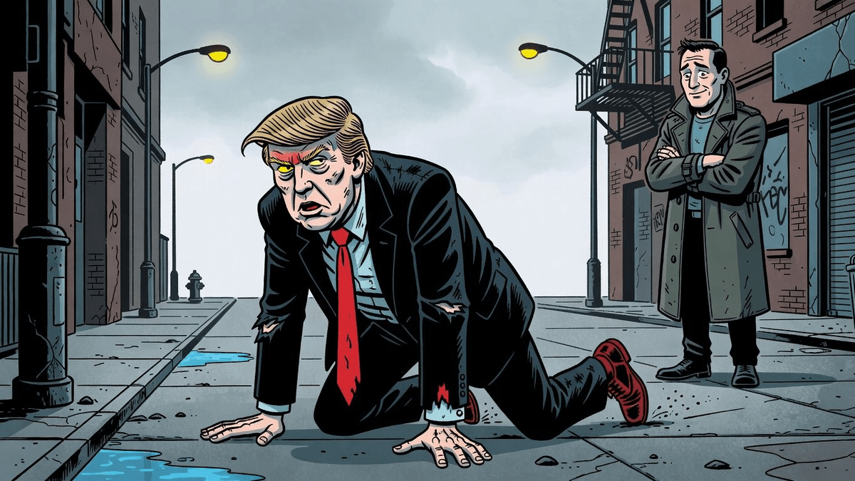 Trump's $10B IRS Suit Crawls Back From the Grave — Politics satirical illustration · SPICY tier · Roast Station editorial