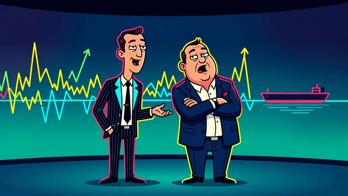 Wall Street Cheers Hormuz Impasse Like It's a Win — Finance satirical illustration · MEDIUM tier · Roast Station editorial