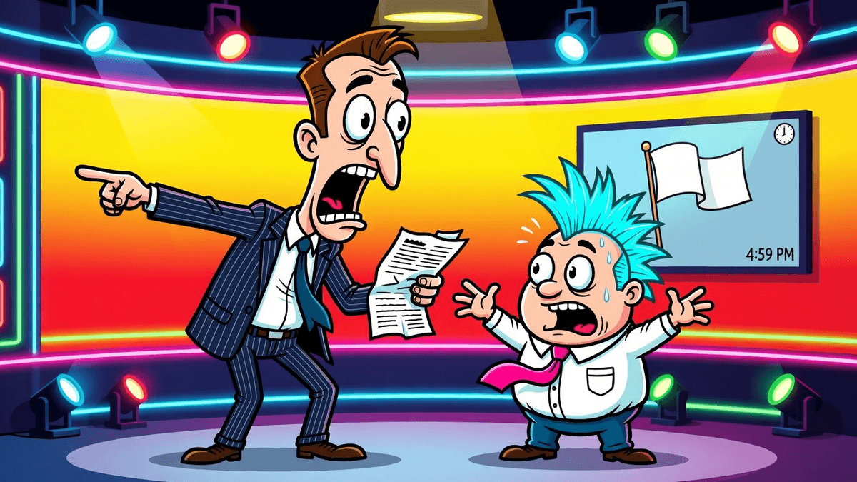 Wall Street Wagers War Ends Before Close — Finance satirical illustration · SPICY tier · Roast Station editorial