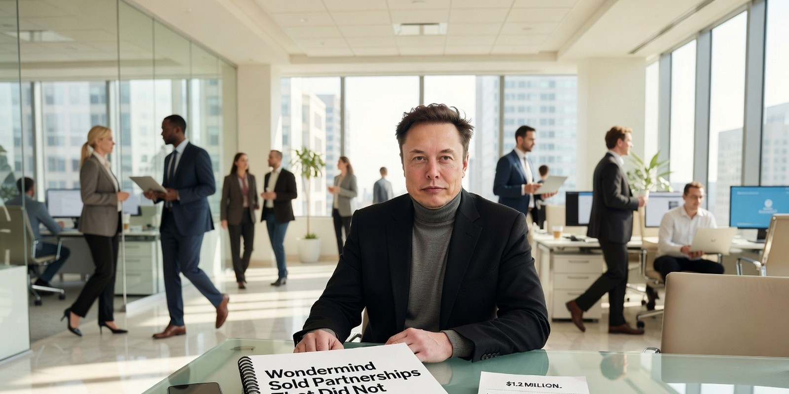Wondermind Sold Partnerships That Did Not Exist — Celebrities satirical illustration · SPICY tier · Roast Station editorial